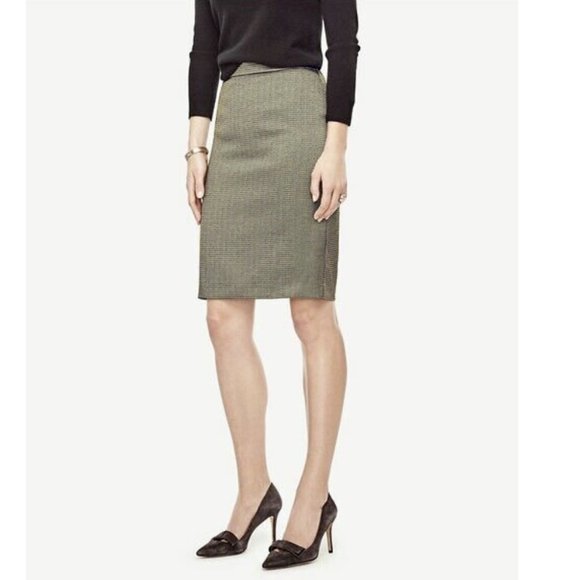 NWT Ann Taylor gold black shimmer pencil skirt 12 - Picture 3 of 7